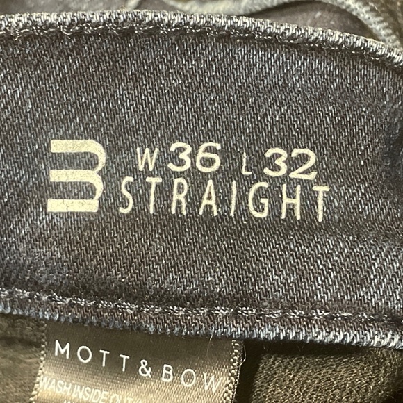 Mott and Bow Straight Staple Jeans 36x32 Dark Wash Denim - Picture 5 of 16